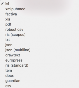 Data format options when parsing datasets