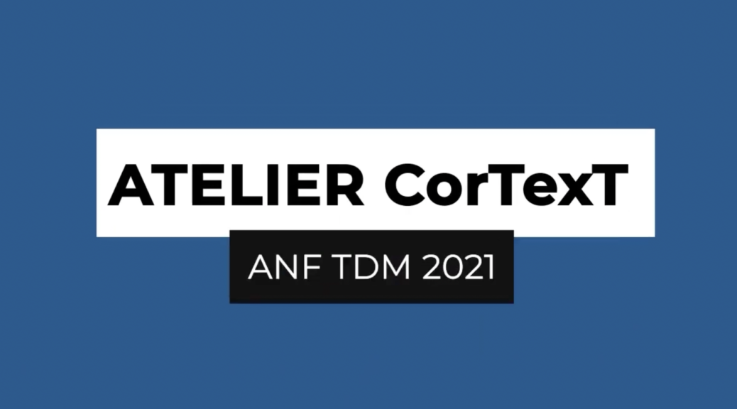 Atelier Cortext ANF TDM